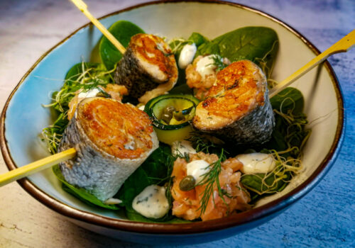 Pinwheels van zalmzijde met vel recept | BBQuality