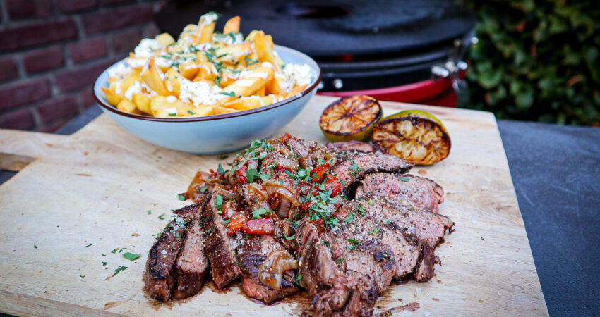 Inside skirt steak and fries recept | BBQuality