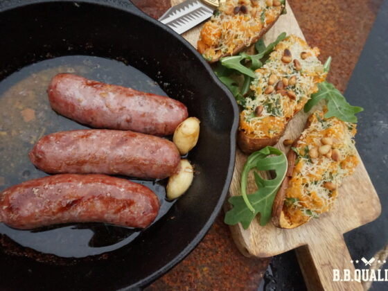 Zoete aardappelstamppot met Iberico braadworst recept | BBQuality