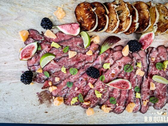 Angus flat iron steak charcuterie plank | BBQuality