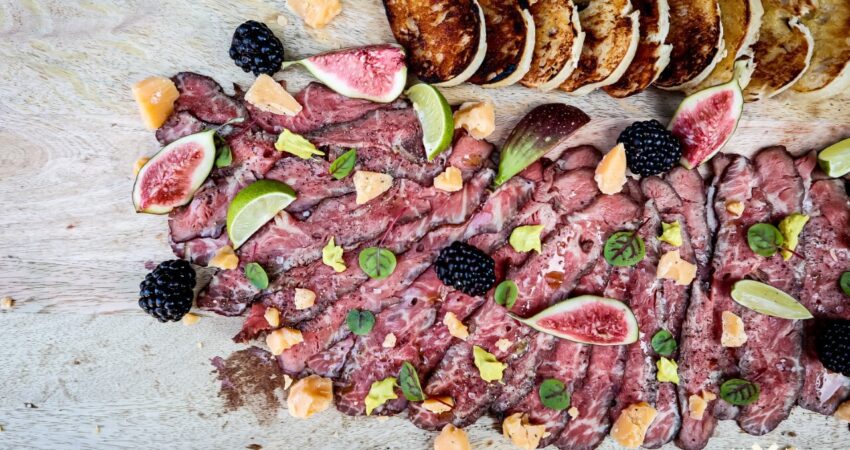 Angus flat iron steak charcuterie plank | BBQuality