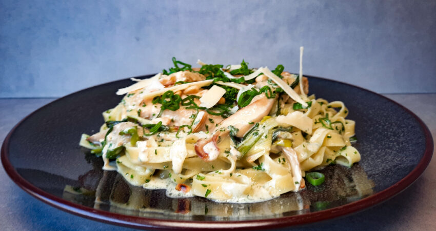 Tagliatelle creamy chicken recept met kipfilet | BBQuality