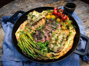 Surf en turfed dutch baby recept | Angus ribeye | Kreeftenstaart | Maikel | BBQuality