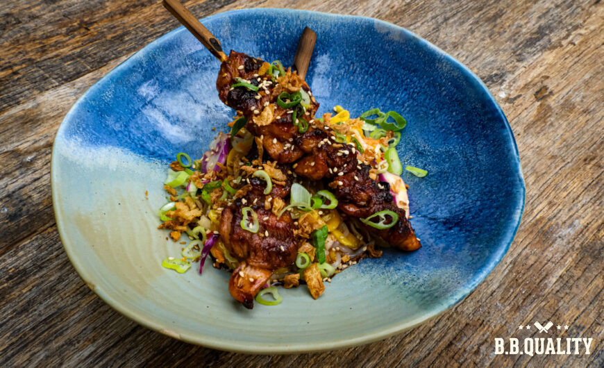 Kip teriyaki met mango-sesam noedelsalade recept | Maikelsbbq | Kipdijfilet | Chicken rub | BBQuality