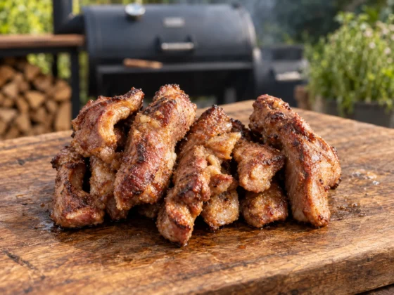 Voorgegaarde Iberico ribfingers, licht gemarineerd en klaar om af te grillen