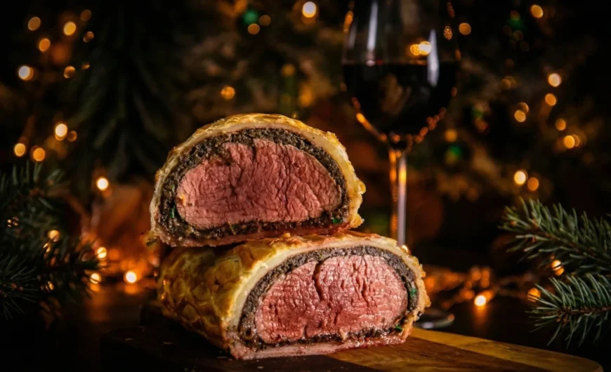 Beef Wellington kerstdiner met perfecte garing volgens de kerntemperaturen tabel