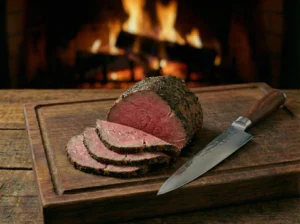 Angus rosbief gekruid gesneden