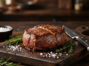 Hertenbiefstuk bereid op de bbq