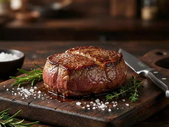 Hertenbiefstuk bereid op de bbq