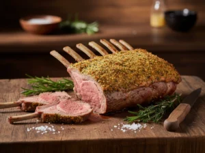 Lamsrack provencaals bereid en gesneden