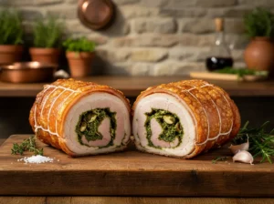 Porchetta met zwoerd bereid