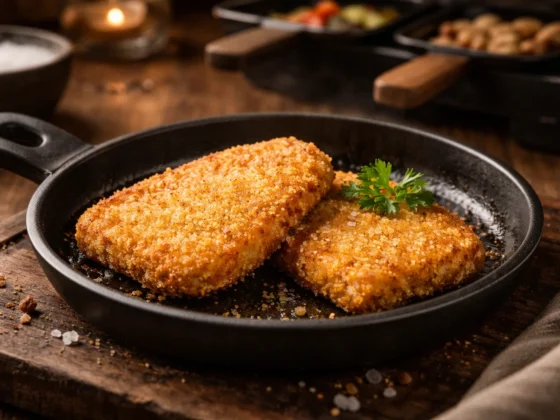 Varkensschnitzel gourmet gepaneerd en krokant voor pick en mix gourmetschotel