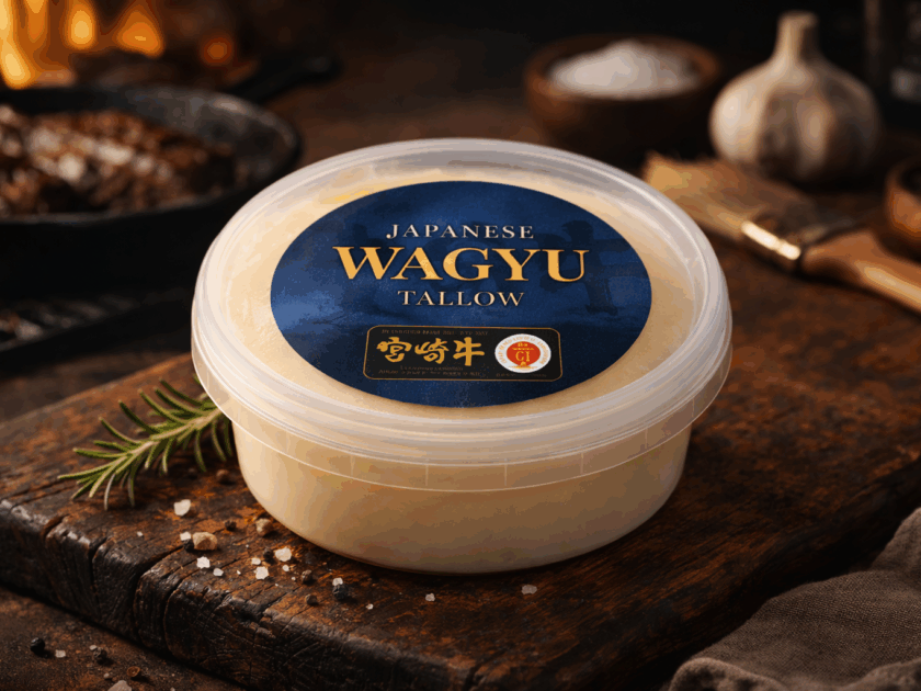 Wagyu beef tallow ossewit van runderlende voor bakken en BBQ