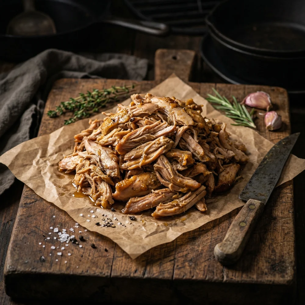 Pulled chicken kant en klaar per kilo