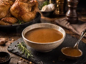 Ambachtelijke gevogeltejus voor kip en gevogelte gerechten