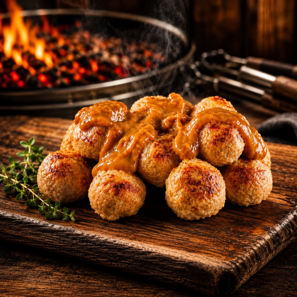 Snackballetjes met satésaus