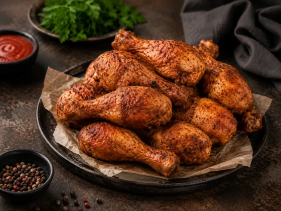 Schaal met bereide Crispy drumsticks van BBQuality