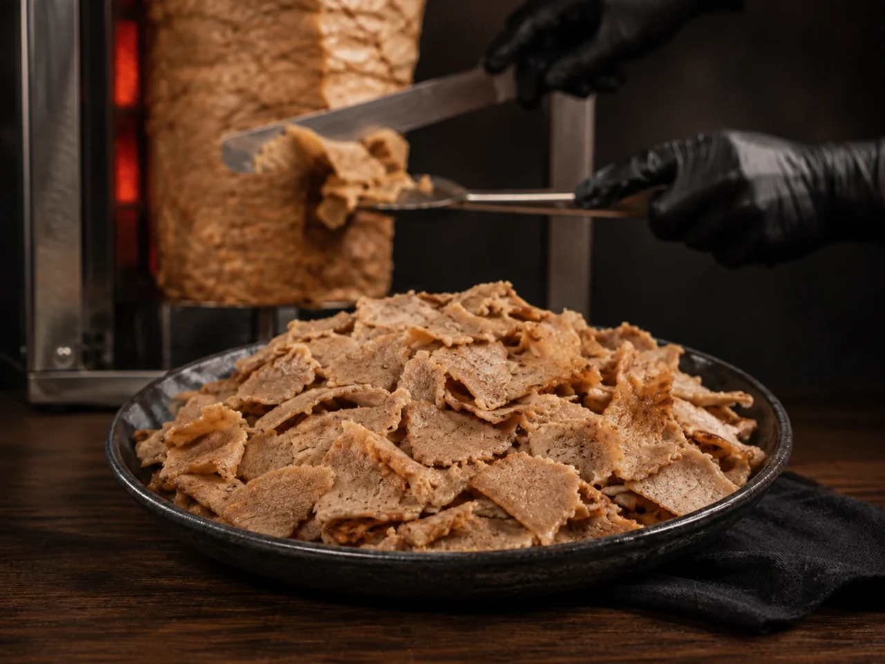 Döner kebab gesneden
