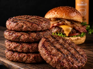 Vijf rauwe Angus beefburgers van 90 gram
