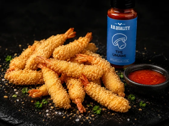 Torpedo garnalen krokant gepaneerd met BBQuality The Umami