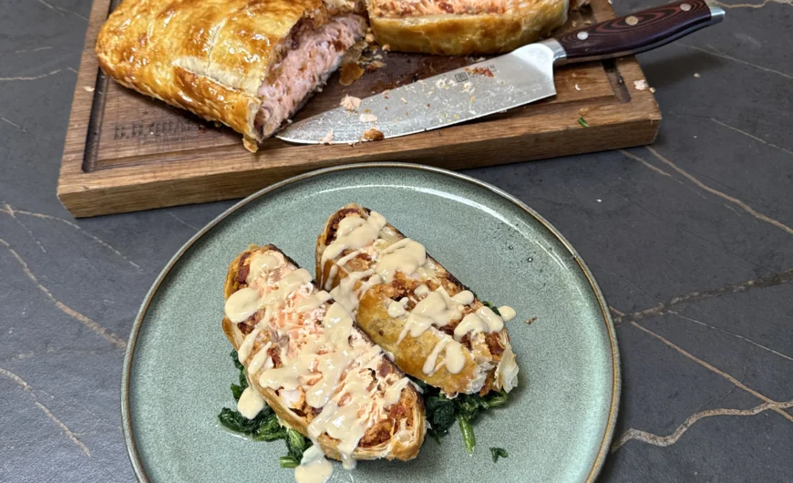 Zalm Wellington pakket recept | Vanamei garnalen | Zalmhaas zonder huid | BBQuality Fish rub | BBQuality Exotic rub | kerstrecept | Kenneth | Chefs_BBQ_Table | BBQuality