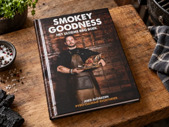 Smokey Goodness, het ultieme BBQ boek van Jord Althuizen, met de voorkant zichtbaar