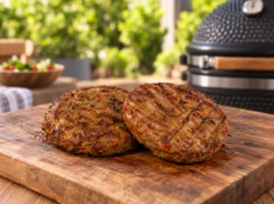Vegan groenteburger met broccoli, paprika en champignons, verpakt per 2 stuks van 80 gram